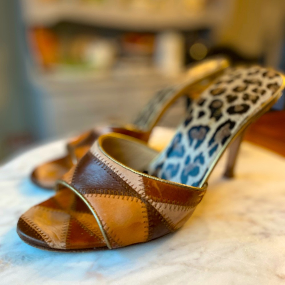 Dolce & Gabbana Patchwork Scarpa Heels with Box and Duster bag.